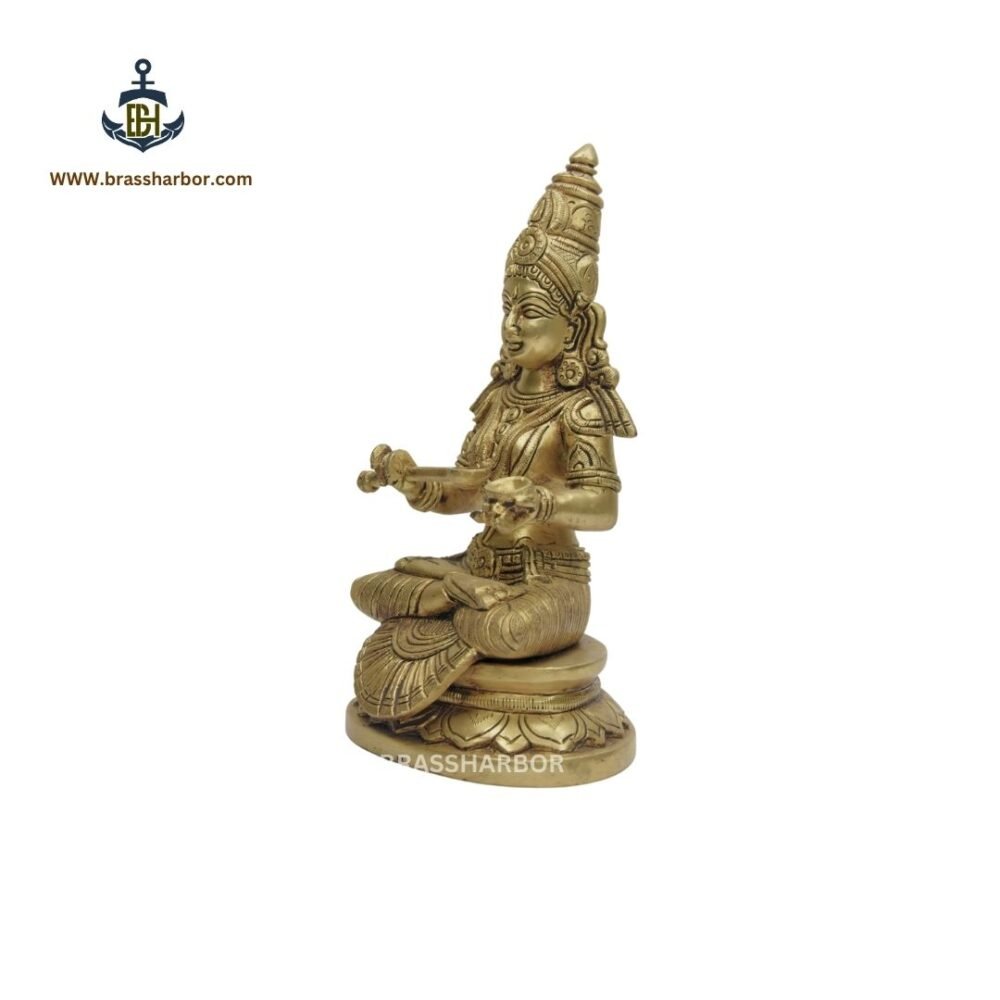 PURE BRASS GODDESS ANNAPURNA IDOL 8" - Image 3