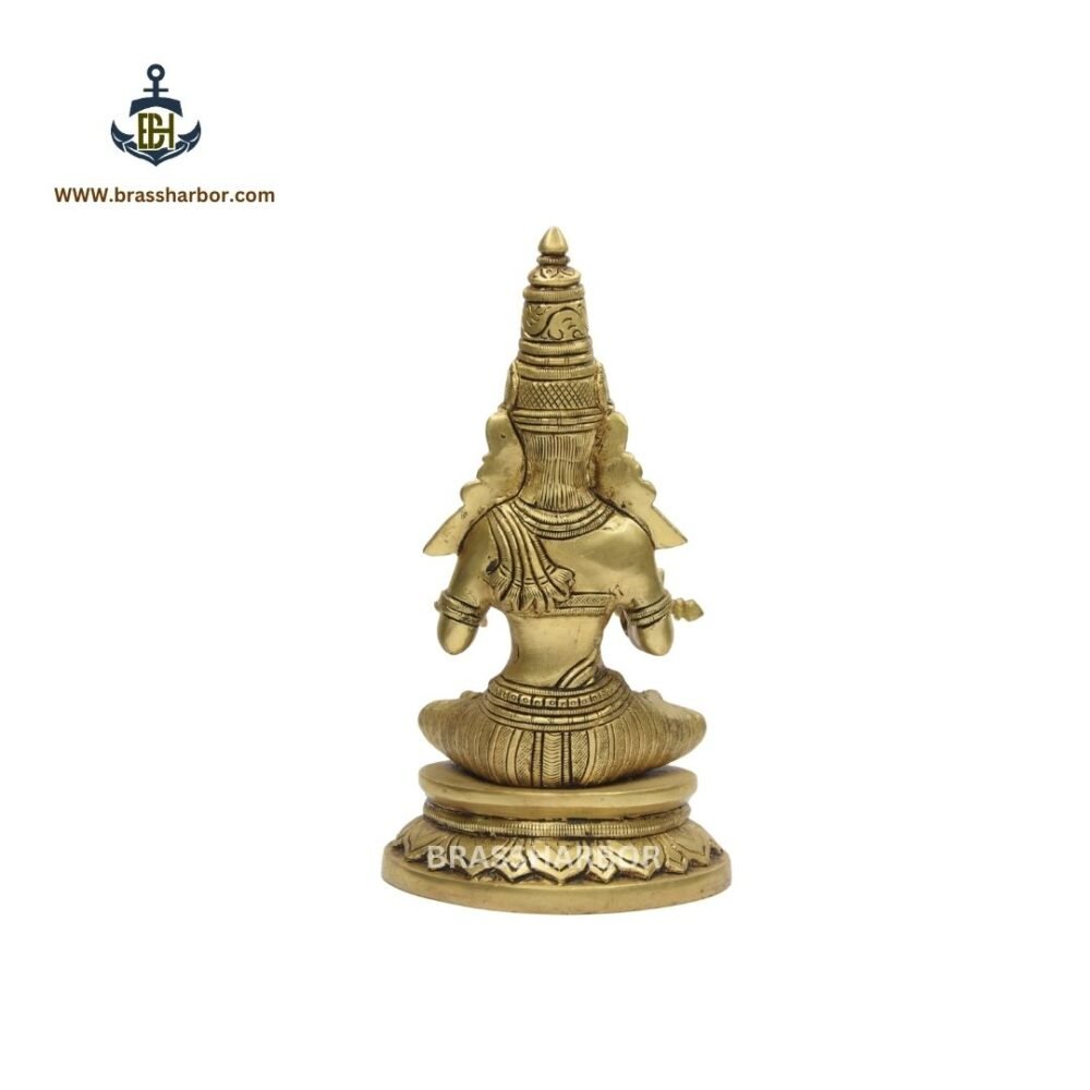 PURE BRASS GODDESS ANNAPURNA IDOL 8" - Image 4