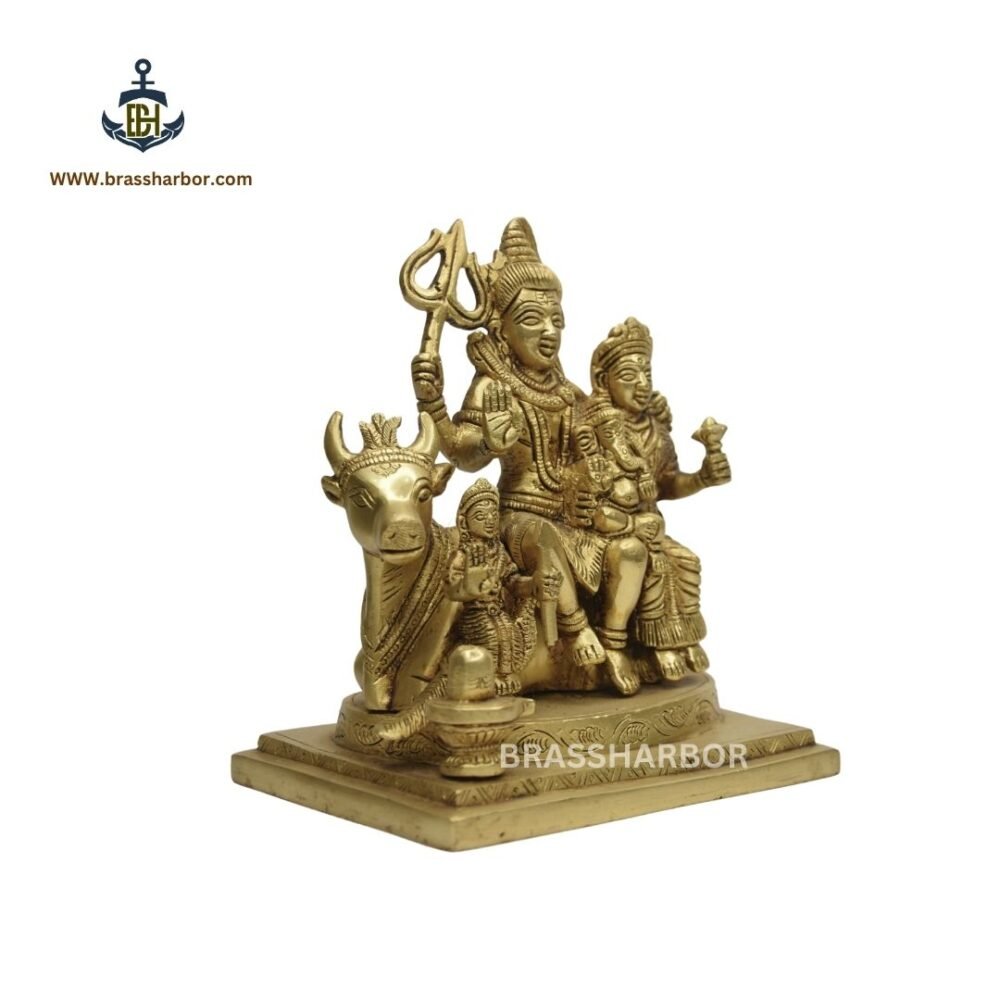 PURE BRASS SHIV PARIVAR IDOLS 7" - Image 3