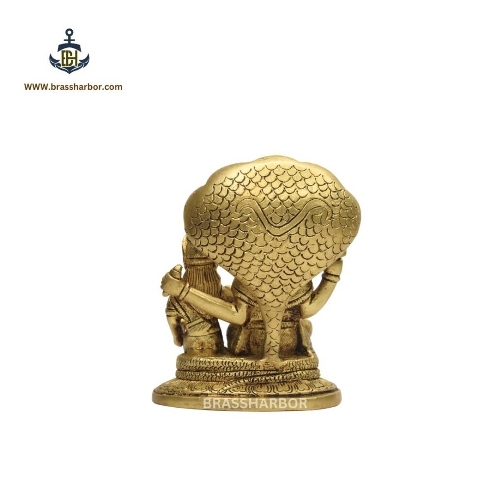 PURE BRASS VISHNU LAXMI IDOL 5" - Image 4