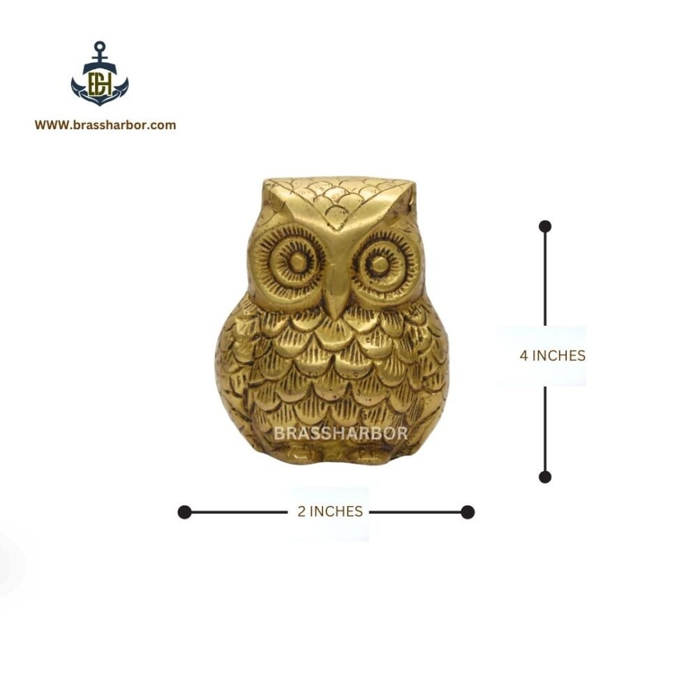 PURE BRASS VASTU OWL BIRD - 4" - Image 5