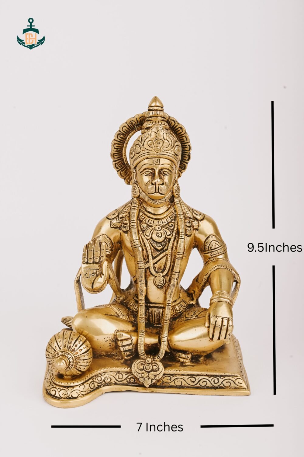 PURE BRASS HANUMAN JI IDOL 9.5" - Image 4