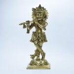 PURE BRASS GOD KRISHNA IDOL 7"