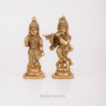 PURE BRASS RADHA KRISHNA IDOLS SET 4IN