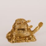 PURE BRASS VASTU TORTOISE FAMILY IDOL 3.5