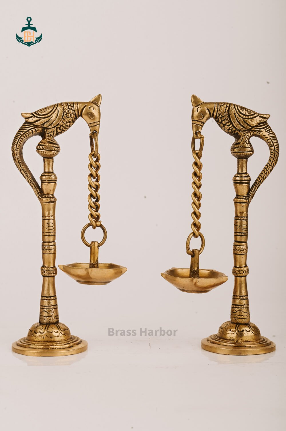 PURE BRASS PARROT DIYA CHAIN 8' - Image 3