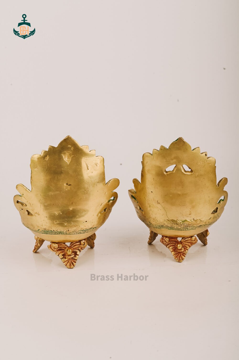 PURE BRASS GANESH LAXMI DIYA SET 7' - Image 3