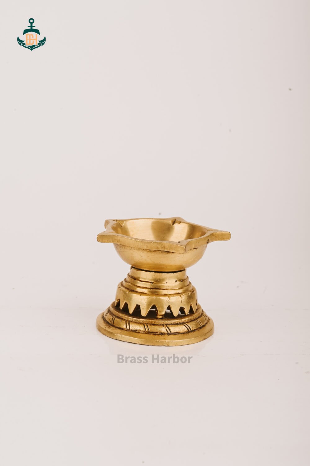 PURE BRASS PANCH MUKHI DIYA 2.5" - Image 3