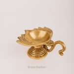 PURE BRASS AKHAND LOTUS DIYA WITH HANDLE 2.5"
