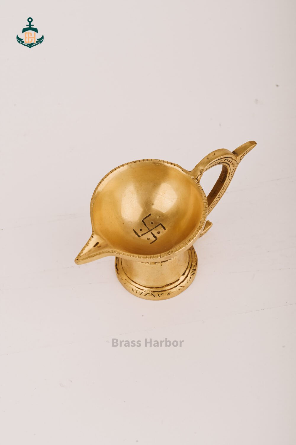 PURE BRASS HANDLE DIYA 2.5" - Image 3