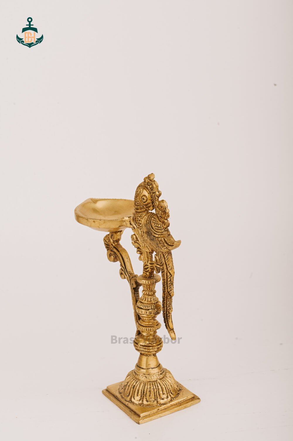 PURE BRASS PEACOCK STANDING DIYA 7.5" - Image 3