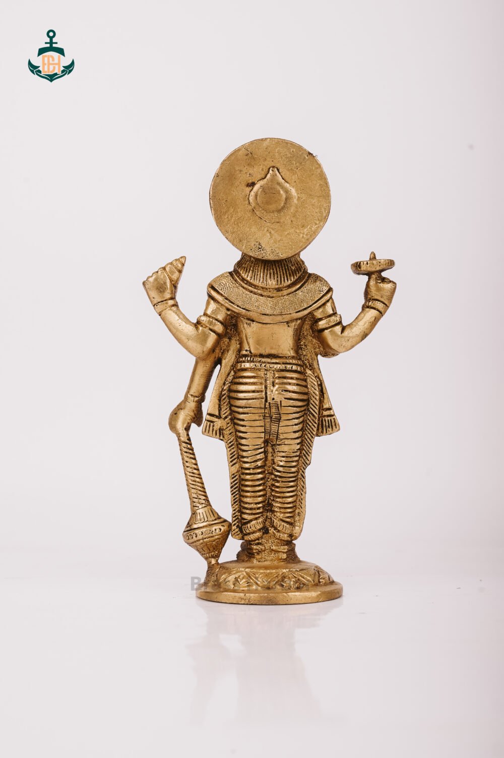 PURE BRASS LORD VISHNU IDOL 7" - Image 3