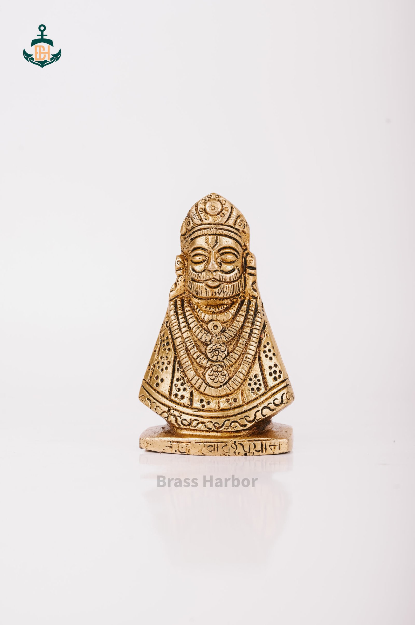 PURE BRASS LORD KHATU SHYAM JI IDOL 3"