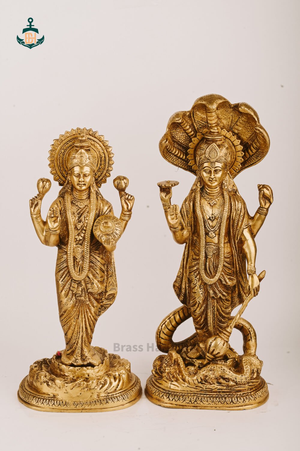 PURE BRASS LORD VISHNU AND GODDESS LAXMI IDOL - Image 4