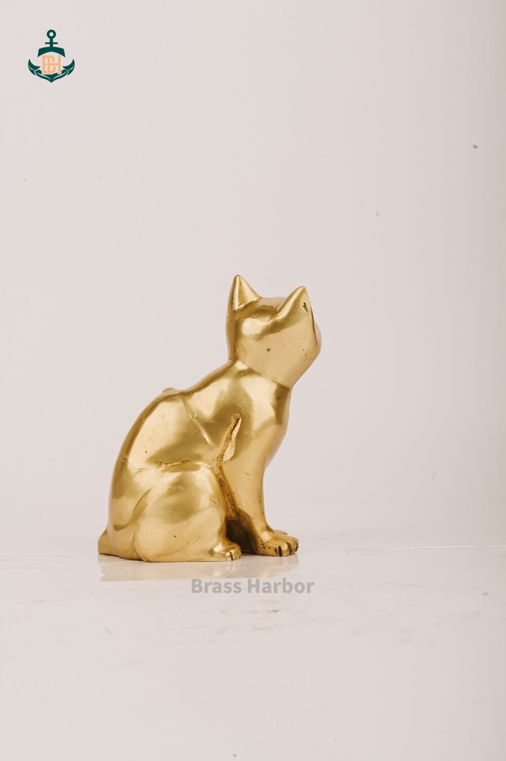 PURE BRASS LUCKY CAT STATUE 6" - Image 3