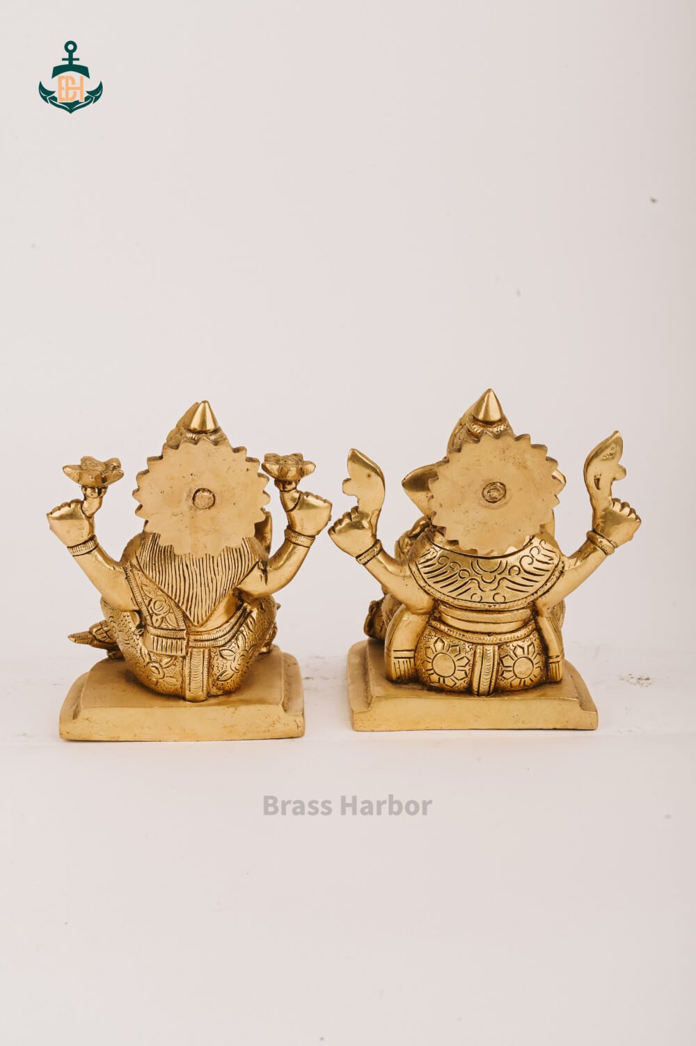 PURE BRASS LAXMI GANESH IDOL 5.5" - Image 3