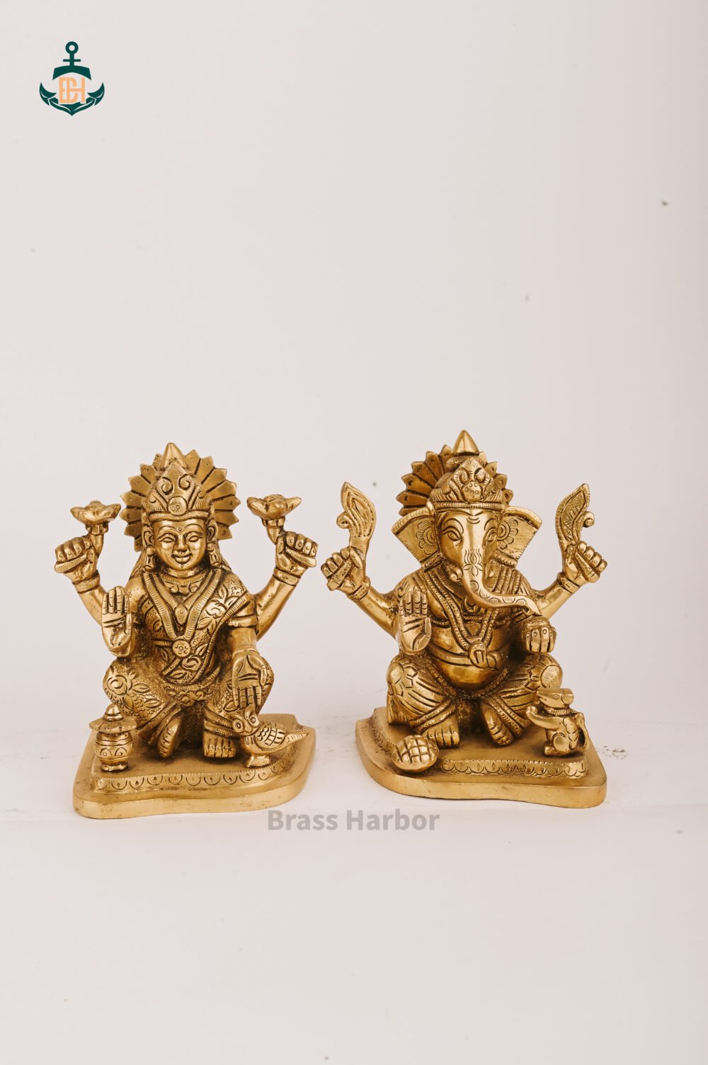 PURE BRASS LAXMI GANESH IDOL 5.5" - Image 4